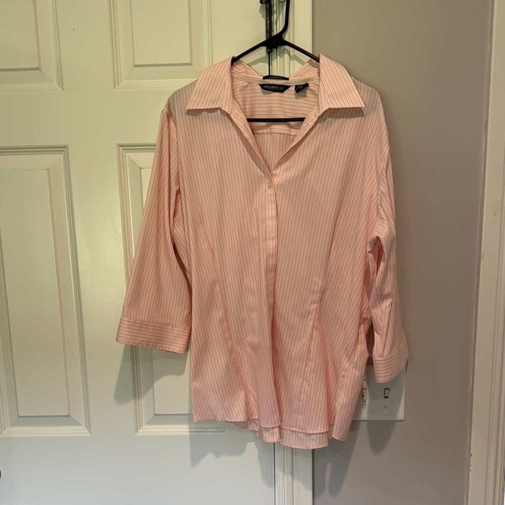 Eddie Bauer Pink Striped Stretch Shirt